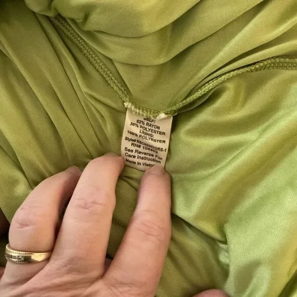 Sweet Wanderer Women Green White floral Maxi Sleeveless tiered Sundress Small - Picture 7 of 8